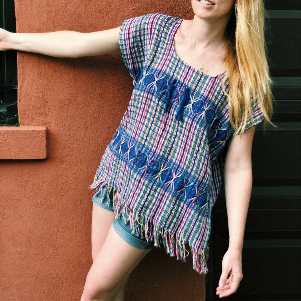 ANTHROPOLGIE NWT Woven Colorful Cotton Peasant TOP